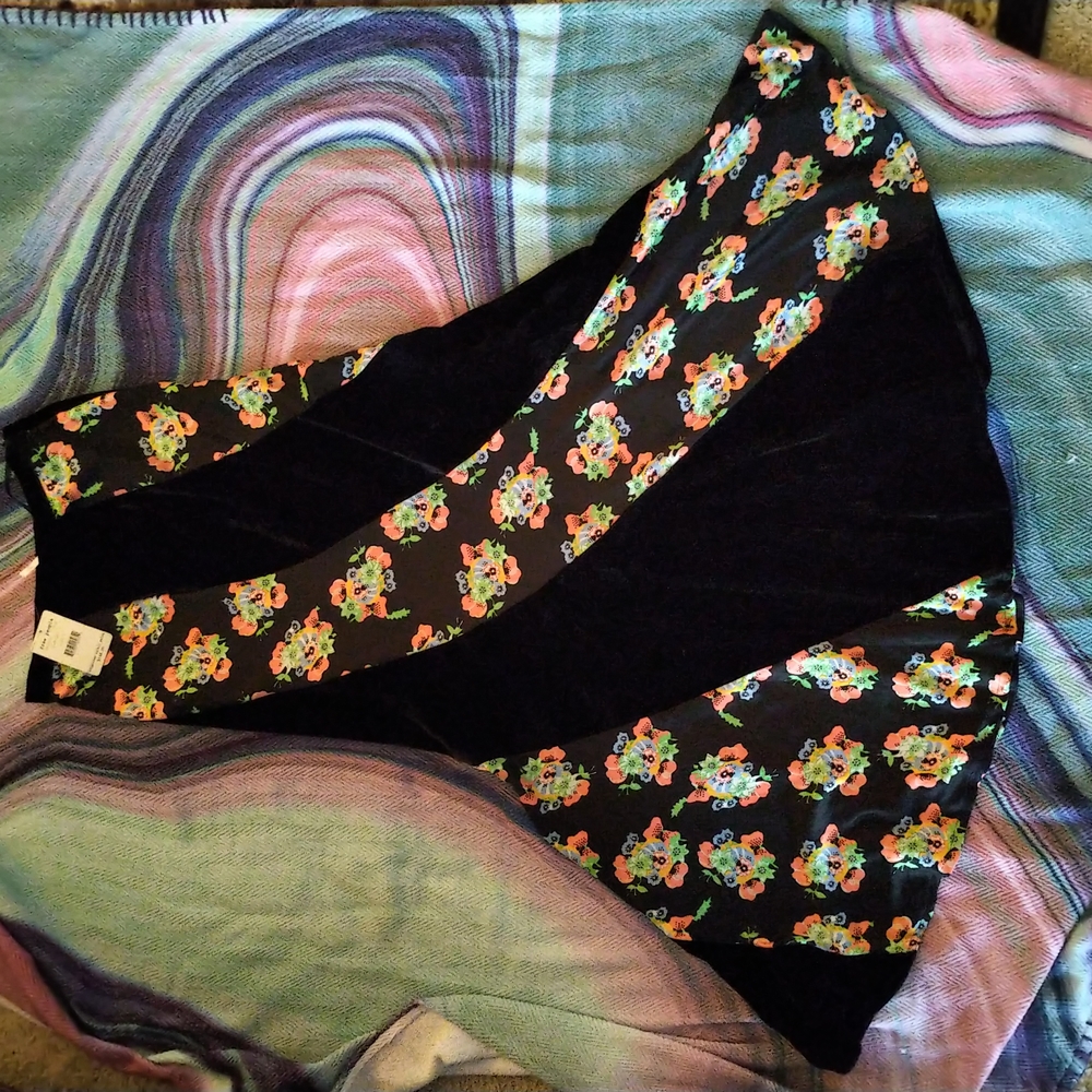 Free People Midnight C Mixed Media Panel Skirt NWT